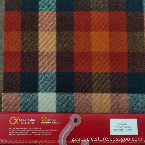 Boucle fashion Plaid wtih brushed fabric